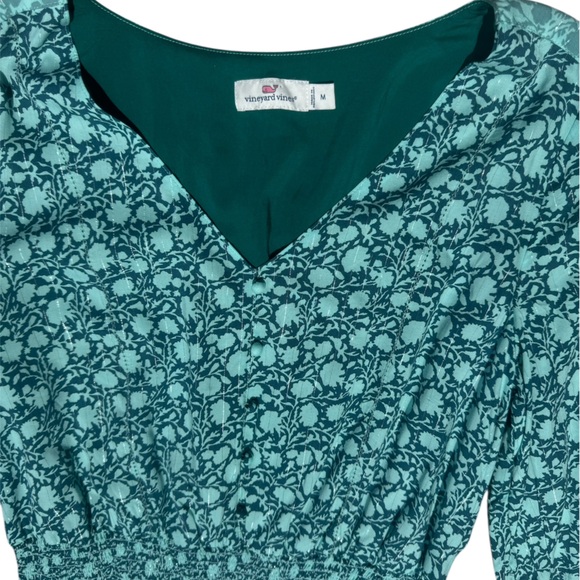 Vineyard Vines Teal Dress Cinched - Size Medium - Picture 3 of 6